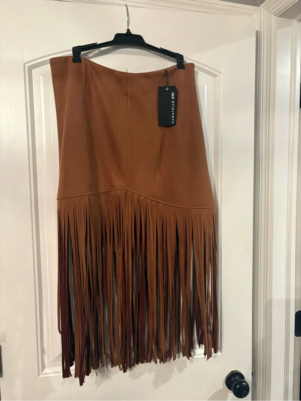 Banana Republic Cognac Fringe Suede Midi Skirt - Picture 5 of 5